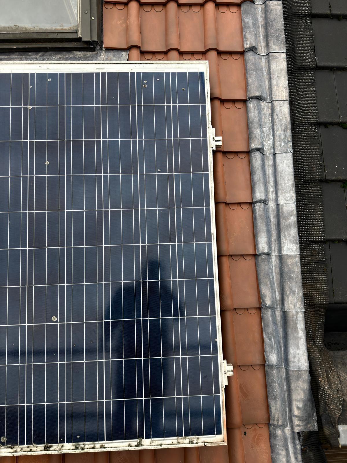 Nieuw loodwerk tussen het pannendak en het leiendak van de buren in Bornem